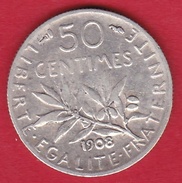 France 50 Centimes Semeuse 1908 - Sonstige & Ohne Zuordnung