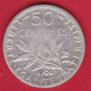 France 50 Centimes Semeuse 1908 - Sonstige & Ohne Zuordnung