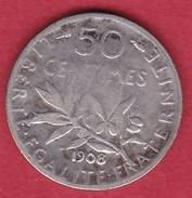 France 50 Centimes Semeuse 1908 - Altri & Non Classificati