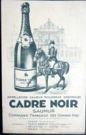 BUVARD  ANCIEN  VIN MOUSSEUX CADRE NOIR  ECOLE DE CAVALERIE CHAMPAGNE CHEVAUX EQUITATION - Lebensmittel