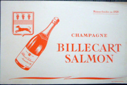 BUVARD  ANCIEN  CHAMPAGNE BILLECART SALMON REIMS VIN BOISSON - Lebensmittel