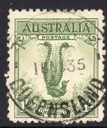 Australia 1932 Yellow-green Lyrebird 1/- Definitive, Used (SG140a) - Used Stamps