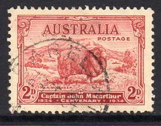 Australia 1934 Captain MacArthur 2d Merino Sheep Value, Type A, Used (SG150) - Oblitérés