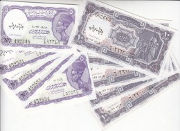 EGYPT 5 10 PT. PIASTRES 1971 P-182h 183h SIG/megiud LOT X5 SETS 10 UNC NOTES Cv=$30 - Aegypten