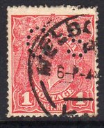 Australia 1914-21 1d Carmine-red GV Head Official, Punctured OS, Used (SG O39) - Service