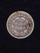 USA KR CAT  KM 76 VF+ 1855  (U25) - Half Dimes (Mezzi Dimes)