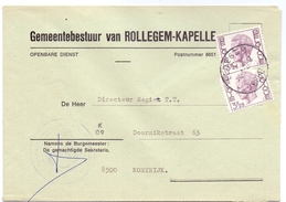 Omslag Enveloppe - Gemeente Rollegem Kapelle - Stempel  1977 - Enveloppes