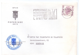 Omslag Enveloppe - Gemeente Poperinge - Stempel  1976 - Enveloppes