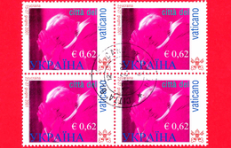 VATICANO - Usato - 2002 - Viaggi Di Giovanni Paolo II Nel 2001 - 0,62 € • Ucraina - Quartina - Oblitérés
