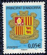 Andorre 2010 Oblitéré Used Coat Of Armes Blason 0,05 Euro SU - Oblitérés