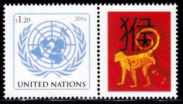 ONU New York 2016 Année Du Singe - Unused Stamps