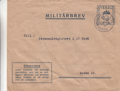 Suède - Lettre Militaire De 1941 ° - Oblitération Postanstalten - Militärmarken