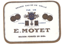 étiquette   - 1890/1930 - Grande Eau De Vie Vieille Pur Vin - E MOYET - - Caballos