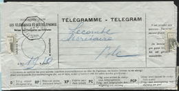 Télégramme Obl. Télégraphique Bilingue BRAINE-LE-COMTE 1920 (840) - Télégrammes