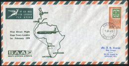 1970 South Africa Cape Town - London SAA First Flight Cover. - Luftpost