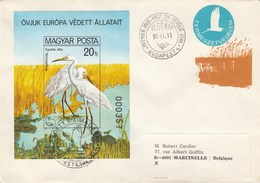 Hongrie - Lettre/Oiseaux Divers, Année 1980, Bloc Feuillet Non Dentelé N°150 - Covers & Documents