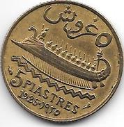 *lebanon 5 Piastres 1925  Km 5.2!!! Xf Catalog Val 2016 25,00$ - Lebanon