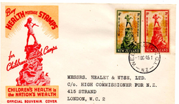 Lettre FDC De Wellington (01.10.1945) Pour London_Children's Health - Briefe U. Dokumente