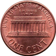 USA - 1986 - KM 201b - 1 Cent - W/o Mintmark - XF - 1959-…: Lincoln, Memorial Reverse