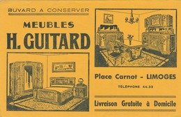 - 87 -  BUVARD PUBLICITAIRE Meuble H. GUITARD à LIMOGES - Léger Pli Au Centre  - 010 - G