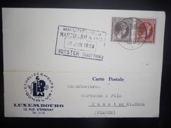 Luxembourg Carte De 1939 Pour Munster - Lettres & Documents