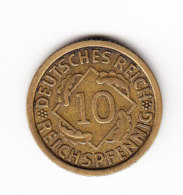 ALLEMAGNE, WEIMAR, KM 40, XF, 1929J, 10p. (B312) - 10 Renten- & 10 Reichspfennig