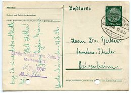 VR 76 Sarre Entier Postal Oblitération Ambulant 22.10.36 Bahnpost Saarbrucken - Bingerbrucke - Lettres & Documents