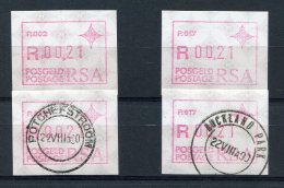 1990 South Africa Frama P002 + P017 Potchefstroom, Auckland Park Covers (2) Mint & Used - Vignettes D'affranchissement (Frama)