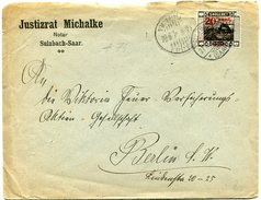 VR 79 Sarre Lettre Sulzbach Du 27.8.21 - Lettres & Documents