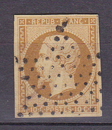 N° 9 Prince Président Louis Napoléon 1852:  10c Jaune Bistre Oblitération étoile Signé Calves Faire Offre - 1852 Luis-Napoléon