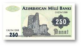 AZERBAIJAN - 250 MANAT - ND ( 1992 ) - Pick 13.b - UNC - Serie CA - 2 Scans - Azerbaïdjan