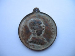 FRANZ JOSEPH I-MEDAL.NA USPOMENU PRITOMNOSTI RUJNU 1885 CARA FRANJA JOSIPA I Z AUSTRIJE U POZEGI (POZEGA) - Autriche