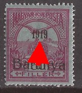 1919  12   BARANYA  UNGARN SERBIA SRBIJA JUGOSLAVIJA OVERPRINT  TYP II -KLEINE 1919 - BIRDS  NEVER HINGED - Baranya