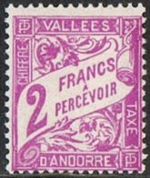 Andorra (French POs) SG FD99 1941 Postage Due 2f Unmounted Mint [29/26952/7MM] - Nuovi