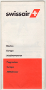 SWISSAIR ROUTES 1981 - Europe