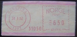 FRAMA - NORUEGA - SANDVIKA - USADA SIN MATASELLO (Q061) - Timbres De Distributeurs [ATM]