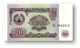 TAJIKISTAN - 20 Rubles - 1994 - Pick 4 - UNC - Serie  AA ( AA ) - The National Bank Of The Republic - Tadjikistan