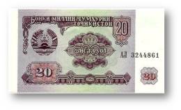 TAJIKISTAN - 20 Rubles - 1994 - Pick 4 - UNC - Serie  AL ( ÐÐ› ) - The National Bank Of The Republic - Tadschikistan