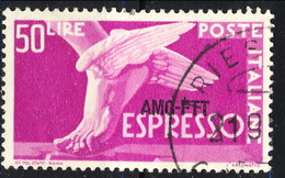 Trieste Zona A Espressi 1952 N. 7 L. 50 Rosa Lilla Usato Cat. € 4 - Express Mail