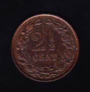 PAYS-BAS  KM 108, XF, 2.5 C,  1880.  (APV18) - 1849-1890: Willem III.