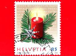 SVIZZERA - Usato - 2010 - Natale - Addobbi - Candela - Christmas - Candle - 85 - Used Stamps
