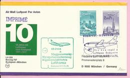 Letter, 10 Years Of Lufthansa In Budapest, 1977., Hungary, By Airmail, Budapest - Munchen - Covers & Documents