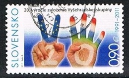 2011-SLOVACCHIA - 20° ANN. DELLA FONDAZ. DEL GRUPPO DI VISEGRAD/20th ANN. OF THE FOUNDATION OF THE VISEGRAD GROUP.USATO - Used Stamps