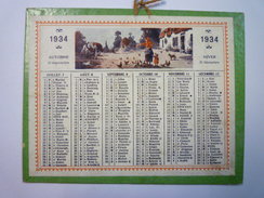 PETIT CALENDRIER  1934   (format  12,8 X 10 Cm) - Kleinformat : 1921-40