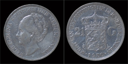 Netherlands Wilhelmina I 2 1/2 Gulden(rijksdaalder)1930 - Monnaies D'or Et D'argent