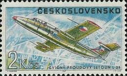 Czechoslovakia / Stamps (1967) L0068 (Air Mail Stamp): Czechosl. Aircraft (training Jet Plane L29); Painter: J. Lukavsky - Luftpost