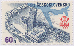 Czechoslovakia / Stamps (1976) L0080 (Air Mail Stamp): PRAGA 78 (Prague, Building "Manes"); Painter: J. Lukavsky - Luftpost