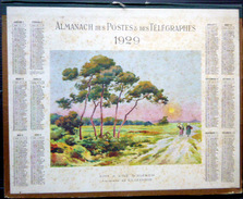 CALENDRIER ALMANACH DES POSTES PTT 1929 PINS A L'ILE D'OLERON   DEPARTEMENT DU CHER    POSTES ET TELECOMMUNICATION - Grossformat : 1921-40