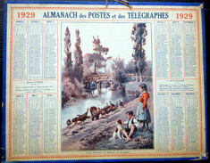 CALENDRIER ALMANACH DES POSTES PTT 1929 GARDEURS DINDONS EN DORDOGNE  DEPARTEMENT DU RHONE   POSTES ET TELECOMMUNICATION - Big : 1921-40