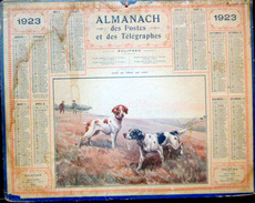 CALENDRIER ALMANACH DES POSTES PTT 1923 CHASSE ARRET SUR GIBIER  DEPARTEMENT DU CHER    POSTES ET TELECOMMUNICATION - Big : 1921-40